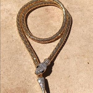 SOLD! Gold mesh snake necklace belt